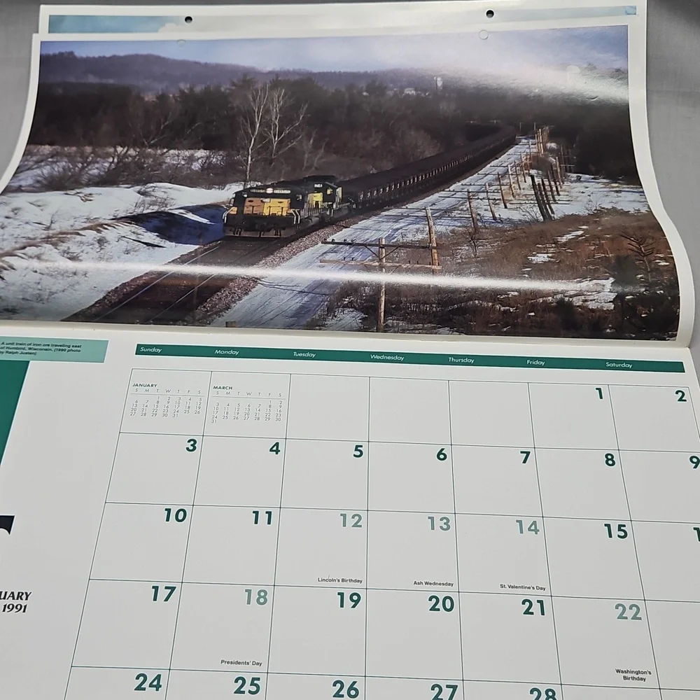 1991 Chicago And North Western System Railroad Calendar 